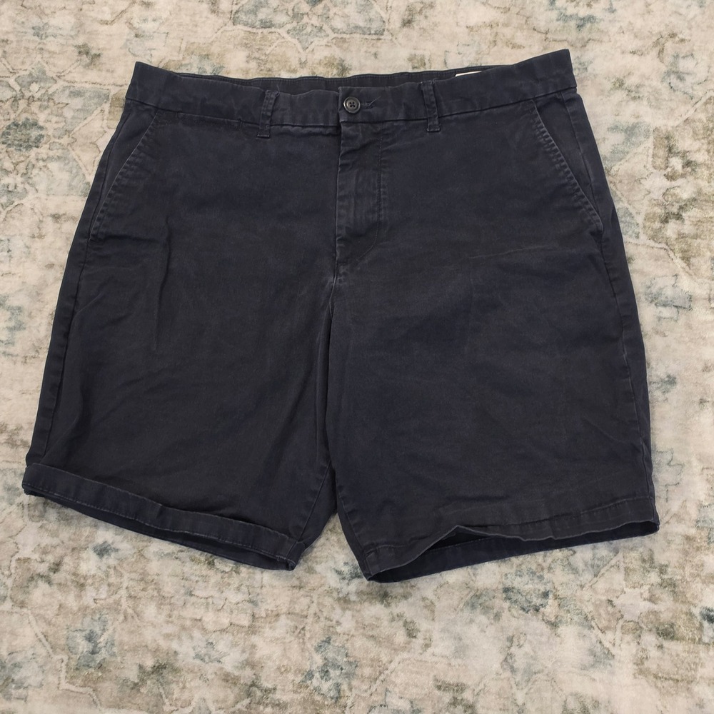 Gap 1969 Mens Lived-In Chino Shorts Navy Blue Size 34 10 Inch Inseam Regular Fit